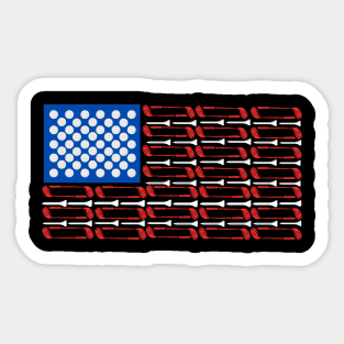 American Flag Golf Sticker